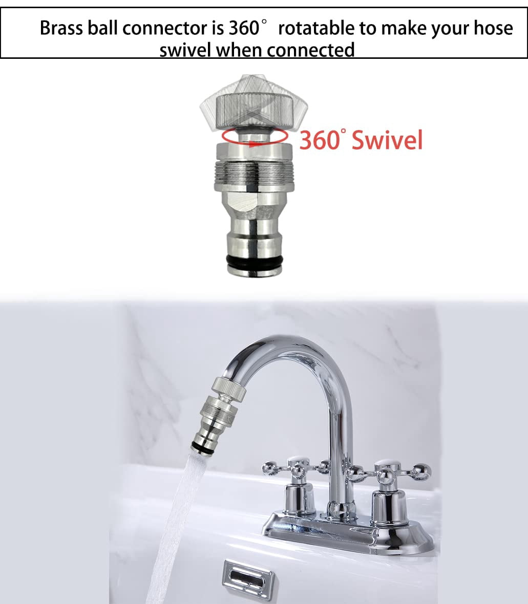 Quick-connect Sink Faucet Sprayer Kit  Hose Accessories Detachable Metal Adapter With Hand Shower Hair Washing Pet Cleaning For Bathroom/kitchen (quick Connect Sprayer)
