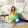 thumbnail image 4 of Wearable Blanket,Rainbow Tie Dye Ink Pattern Hooded Wearable Flannel Blanket for Adults & Teens,Winter Poncho Shawl Wrap Cape Cozy Anti-Pill,60"x80", 4 of 5