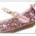 thumbnail image 6 of ZACPNCV Girls Dress Shoes Mary Jane Flower Girls Shoes Cute Princess Low Heels for School Wedding Party Pink 6-6.5 Years, 6 of 9