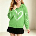 thumbnail image 6 of NAISIBABY Girls' Zip-Up Hoodie, Heart Print Long Sleeve Loose Fit Causal Sweatshirt Size 6, 6 of 6