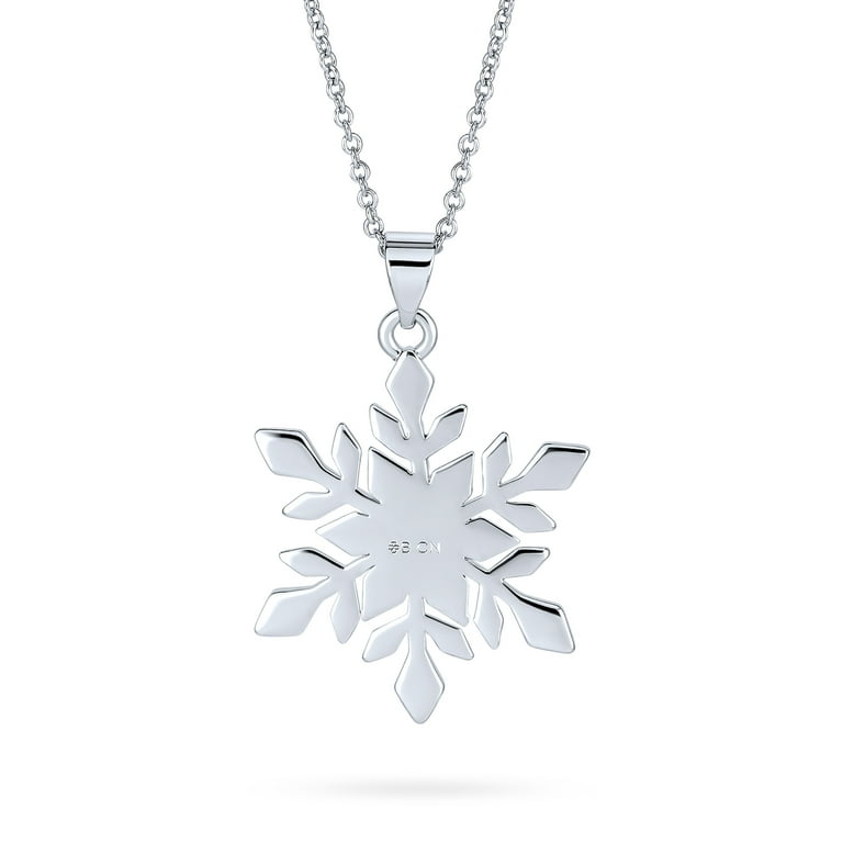 Christmas Crystal White Pearl Snowflake Necklace Pendant Earrings Jewelry Set