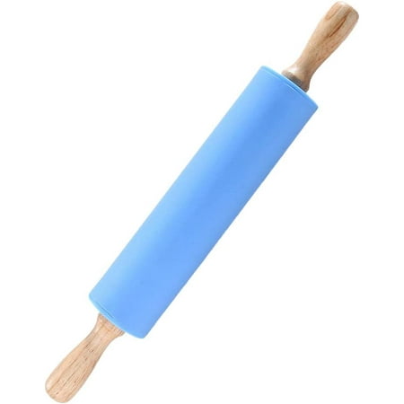 Solid Wood Rolling Pin - Non-Stick Wooden Baking Tool For Dough & Pastry