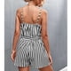 thumbnail image 1 of Sleeveless Rompers Summer Jumpsuit Shorts Jumpsuit Casual Shorts Jumpsuit Striped Tie Waist Rompers Cross V Neck Low Cut Suspender Loose Casual Shorts Jumpsuit Summer ANGGREK Negro S, 1 of 6