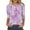 Purple, variant on Tops for Women Plus Size 3/4 Sleeve Casual Button V Neck Three Quarter Sleeve T-shirt Loose Shirt Blue XXL