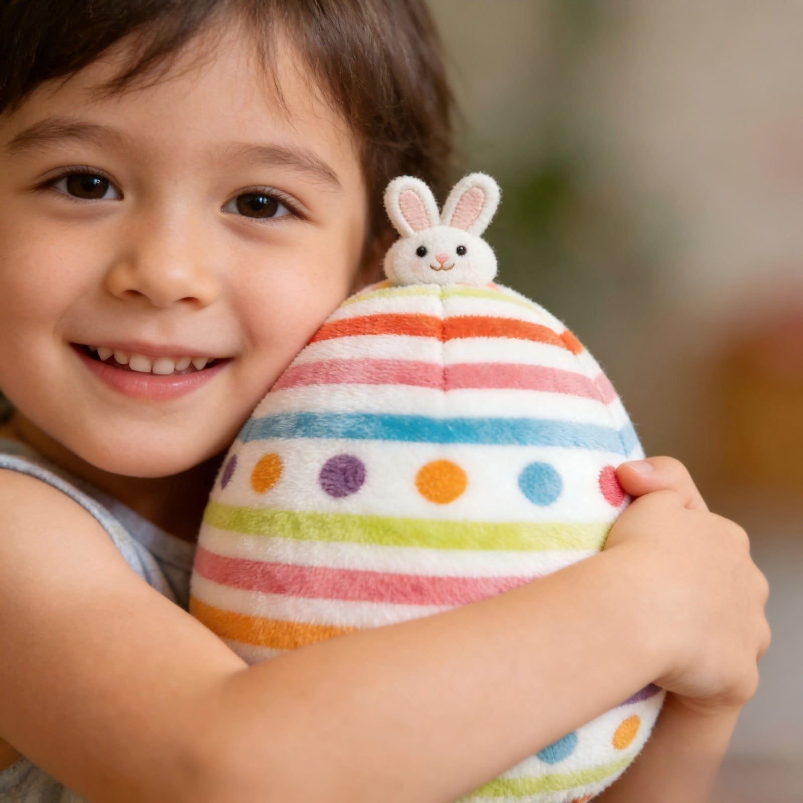 WWG Easter Bunny with Egg Stuffed Toy Set Soft Plush Bunny and Colorful Easter Eggs Decor for Basket Stuffers Spring Party Favors Kids Gift Indoor Outdoor