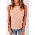 thumbnail image 2 of ABPHQTO Camiseta sin mangas de mujer de punto color caqui con cuello redondo, 2 of 5