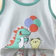 thumbnail image 3 of Baby Boys Summer Vest Outfit Set Sleeveless Tank Top with Elastic Waist Shorts Toddler Boy Casual Clothing Sets, 3 of 4