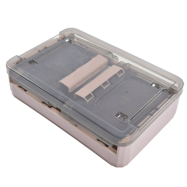 Contenedor De Almacenamiento Apilable, Contenedor De Almacenamiento De Plástico, 4 Ruedas, Puerta Doble, 35 L, Alta Capacidad, Ahorro De Espacio Para Oficina Para El Hogar