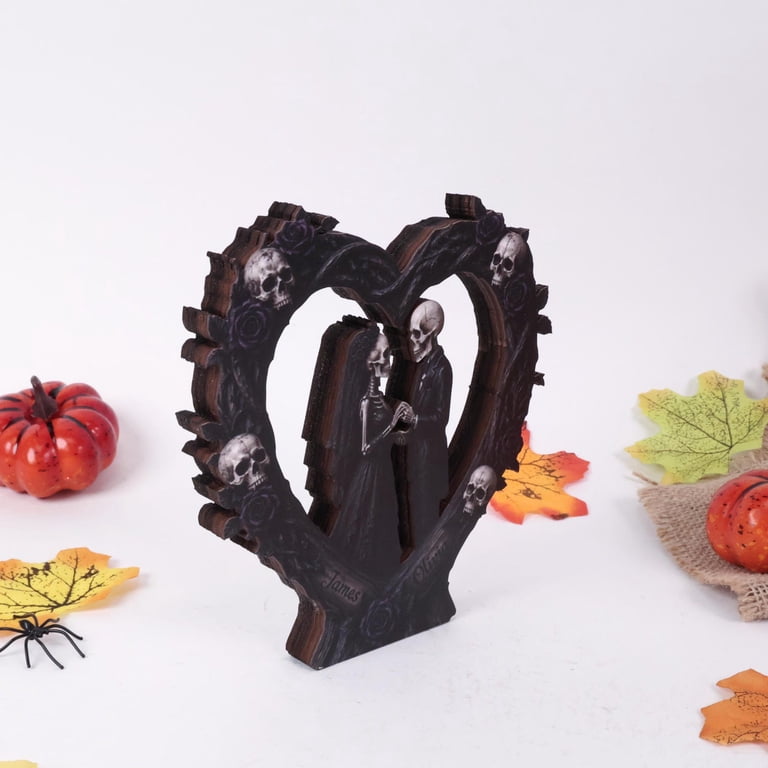 Personalized Skeleton Wedding Wood Tabletop Decor, Gothic Couple Shelf ...