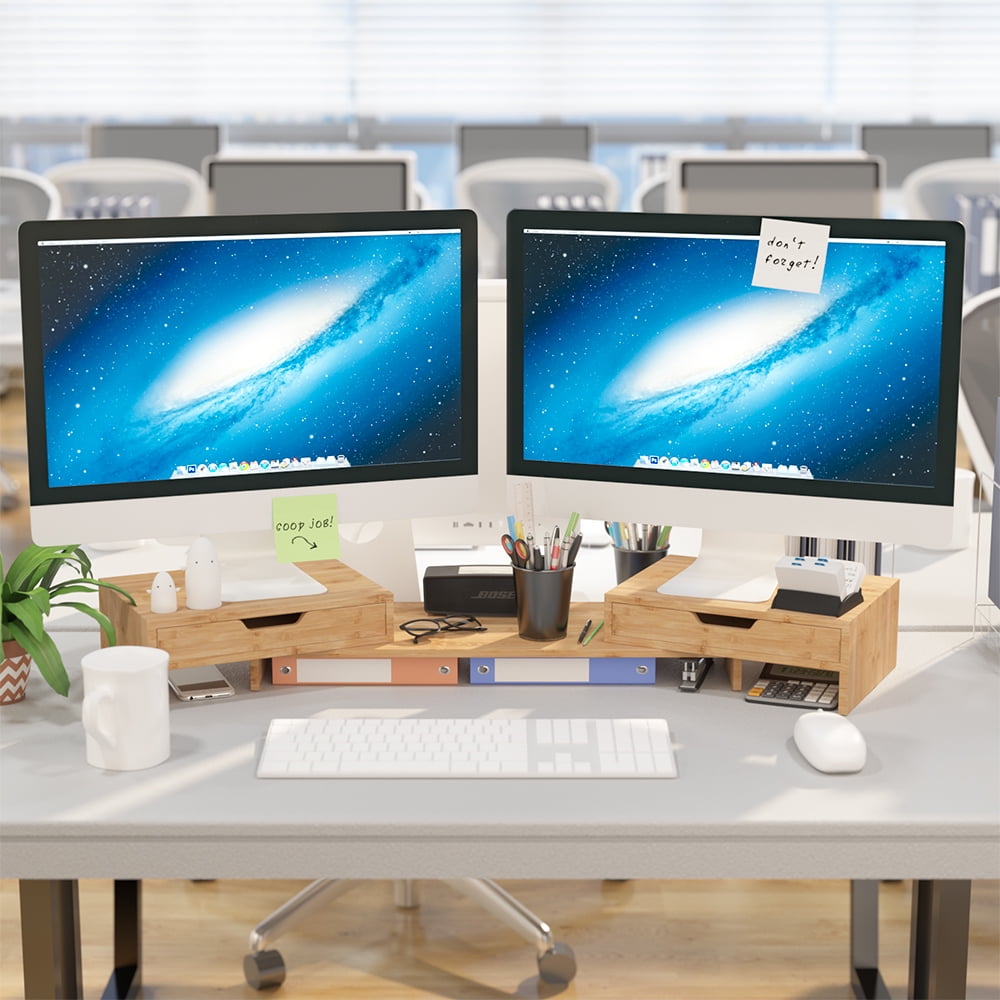 Dual Desk Mount Monitor Laptop Stand Table Desktop Holder Adjustable up to 24" 