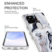 Google Pixel 5 Case, Rosebono Bling Glitter Sparkle Black and White Marble Graphic Fashion Cute Colorful Skin Cover Shockproof Case for Google Pixel 5