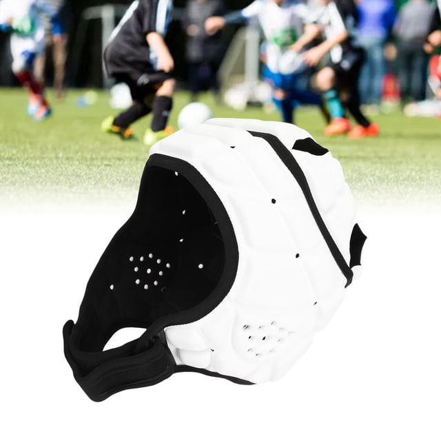 Youth Soft Shell Helmet for Soccer Rugby Football, with EVA Sponge, for Head Protection Kids Adults, Rugby Headguard, Ventilated Design, Adjustable Strap, Suitable for Various
