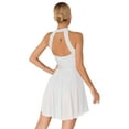 thumbnail image 2 of MSemis Women Lyrical Dance Costume Halter Neck Ballet Leotard Modern Contemporary Dress White XL, 2 of 5