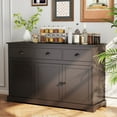 thumbnail image 2 of Gymax Buffet Moderne 53,5 Po Armoire de Rangement avec 3 Tiroirs 3 Portes Brun, 2 of 10