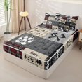 thumbnail image 3 of Manfei Rustic RV Car Zipper Queen Comforter Set with Fitted Sheet and 2 Pillowcases,Happy Camping Zipper Bedding Set,Red Beige,Reversible, 3 of 7