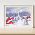 thumbnail image 3 of Église de Village Enneigé de Noël - Peinture Diamant Ronde 40*30cm, 3 of 10