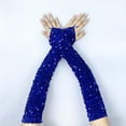 thumbnail image 2 of Fgnfyis Velvet Glamour Fingerless Gloves for Women Shine Stage Performance Carnival Party Evening Wear Blue, 2 of 3