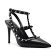 thumbnail image 1 of Summer Luxury Women's Gladiator Pointed Sandals Leather Matte Roman Fashion Metal Rivet Pumps Party Versatile Women's High Heels, 1 of 5