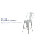 thumbnail image 6 of Flash Furniture Commercial Grade 24" High Silver Metal Indoor-Outdoor Counter Height Stool with Removable Back, 6 of 16