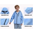 thumbnail image 5 of NEIKU Boys Girls Rain Jacket Lightweight Waterproof Hooded Raincoat Windbreakers for Kids SkyBlue 8-9Y, 5 of 7