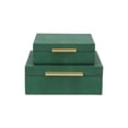 thumbnail image 3 of Lusan Square Decorative Box Set - Green Faux Shagreen, 3 of 11