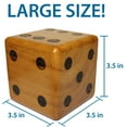 thumbnail image 3 of Giant Yard Dice - Stained Yardzee and Yard Farkle Dice Set (All Weather) Roll Bucket and Scorecard - Includes 6 Dice, Dry Erase Scorecard W/Marker, Roll Bucket, Lid for Storage (Dark Stain), 3 of 5