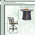 thumbnail image 3 of Hanover Traditions 5-Piece High-Dining Set in Tan with 4 Swivel Chairs and a 40,000 BTU Cast-top Fire Pit Table, 3 of 16