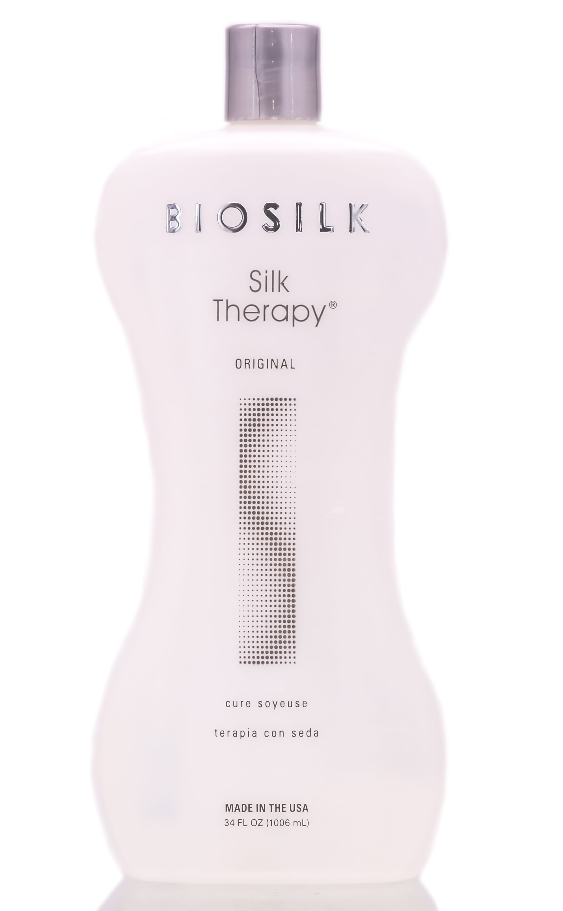34 oz , Biosilk Silk Therapy Original , Hair Scalp Skin Body - Pack of 1 w/  SLEEK Teasing Comb 