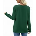 thumbnail image 4 of UVN Fall Square Neck Tops for Women Long Sleeve Blouse Ladies Dressy Button Shirts, 4 of 8