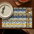 thumbnail image 5 of Blue Pioneer Flower Striped Pattern Summer Placemats Table Placemats Set Of 4-Linen Kitchen Washable Placemats Table Mats 11.8"x17.7" Non-Slip Heat Resistant, 5 of 6