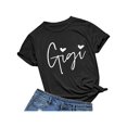 thumbnail image 1 of Girl's Black Cotton Short Sleeve Girls Gigi Heart Shirts for Grandma Cute Funny T-Shirts Graphic Tees Short Sleeve Tops Womenswear Comfortable, 1 of 6