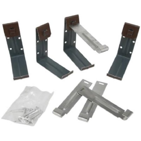 1902019 4 Pack Gutter Fascia Bracket With Nails, Brown Galvanized Steel - 4 in