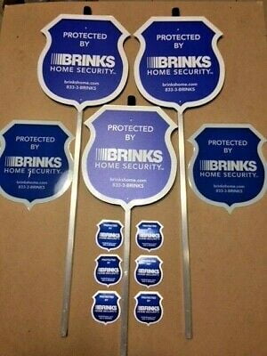 4 Window Decals ***BRAND NEW*** BRINKS Security Yard Sign stake mounted 