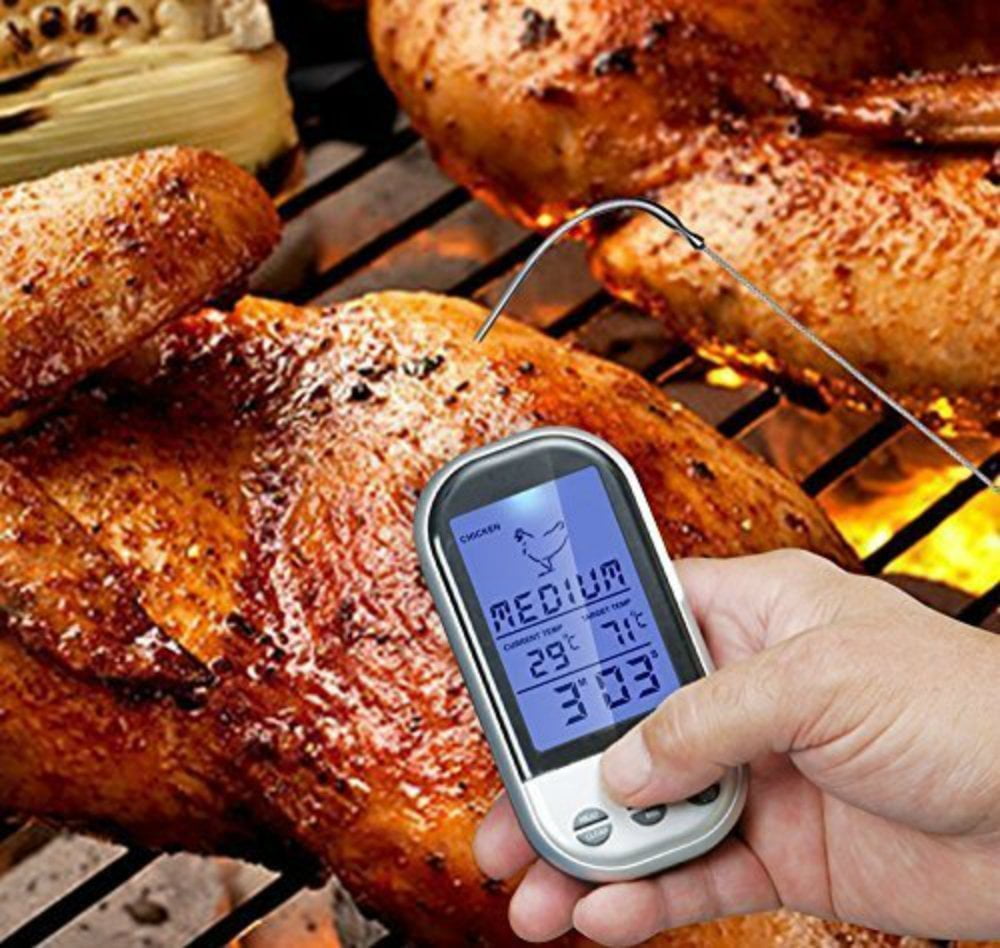 Multi Probe Digital Meat Thermometer Wireless For Oven Grill Kitchen BBQcX