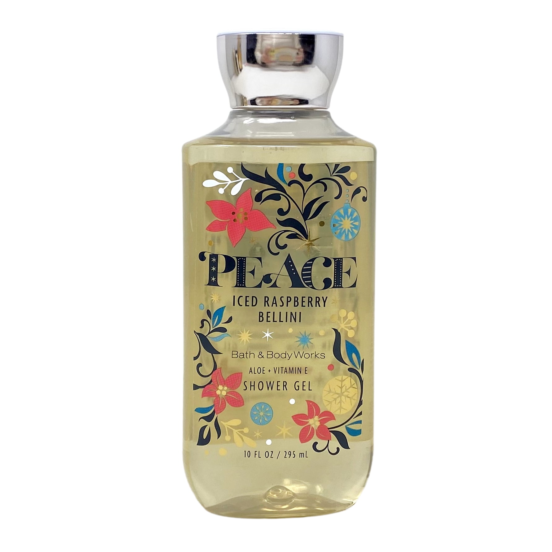 Bath & Body Works Peace - Iced Raspberry Bellini 2 Pack Shower Gel Bundle with a Natural Oats Bar Soap - Full Size