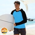 thumbnail image 2 of LWITHSZG Uv Protection Shirts for Men Rash Guard Long Sleeve Fishing Hoodie Color Block Lightweight Summer Tops with Thumb Holes S-3XL, 2 of 6