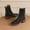 Black, variant on Bnwani Boots Women Fashion Toe Zipper Thick Chunky Versatile Casual Retro Boot Black Size 5.5