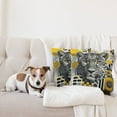 thumbnail image 4 of Ambesonne Leopard Throw Pillow Cover 2 Pack, Mid Century Modern Wild Cat, 24", Charcoal Grey and Mustard, 4 of 7