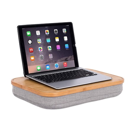BirdRock Home Bamboo Lap Desk with Laptop Storage Compartment | Pillow Cushioned Laptop