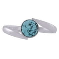 thumbnail image 2 of Natural Turquoise 6mm Cabochon Round Shape Gemstone in Beautiful Bypass Style Shank Handmade 925 Sterling Solid Silver Ring For Women, 2 of 2