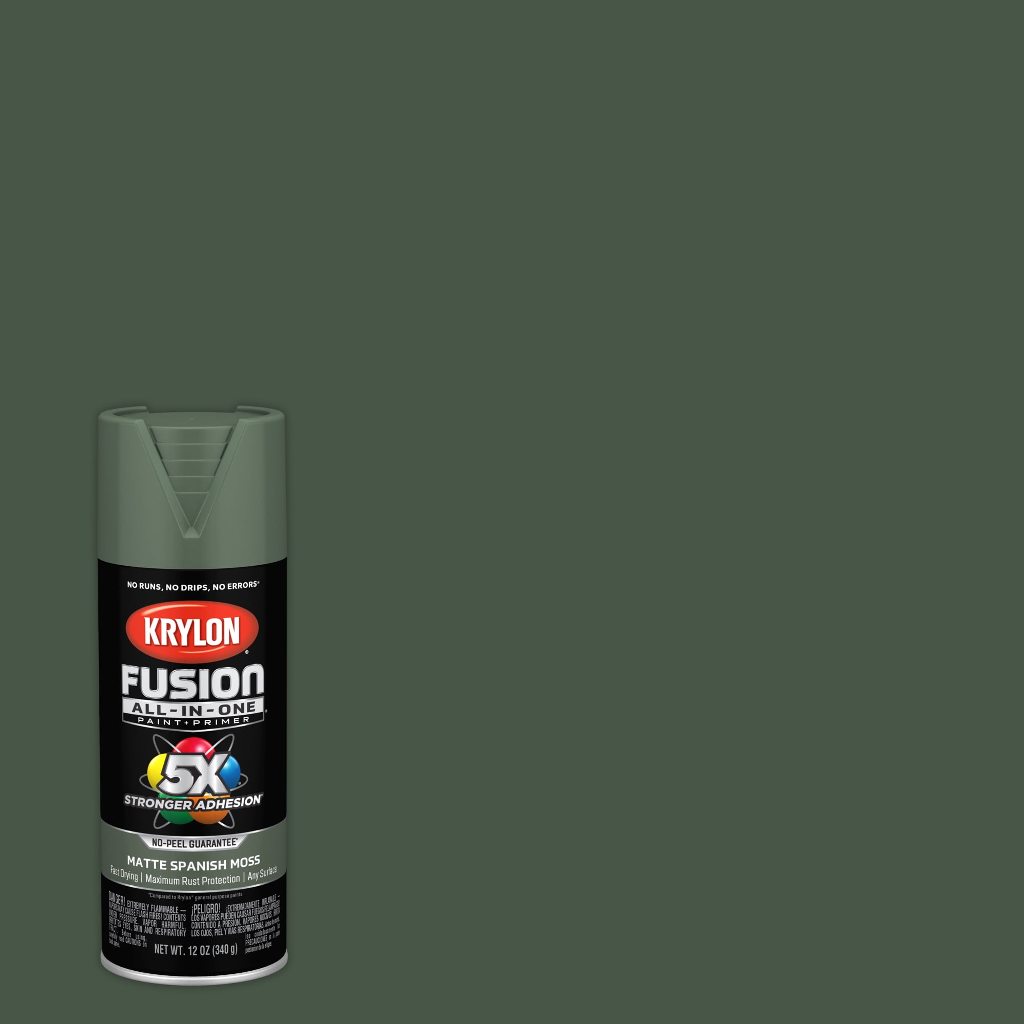 Krylon Fusion All-In-One Spray Paint, Matte, Spanish Moss, 12 oz.