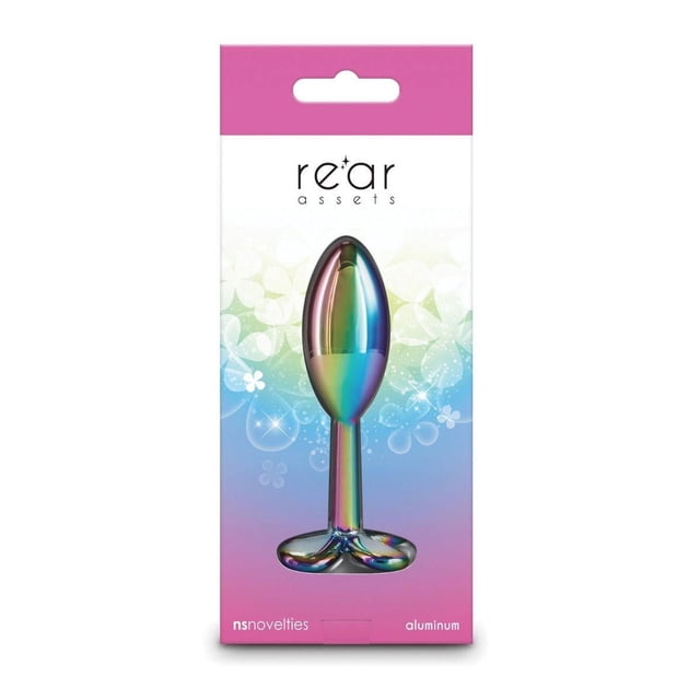 Rear Assets Chrome-Plated Aluminum Clover Anal Plug, Rainbow