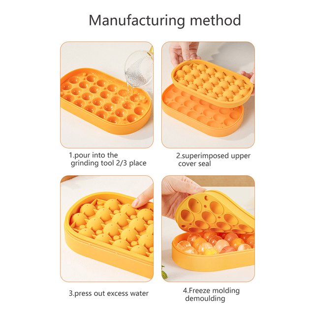Ice Cube Maker Creativo Molde de hockey sobre hielo Hogar para cerveza Café (Amarillo A) Tmvgtek Libre de BPA