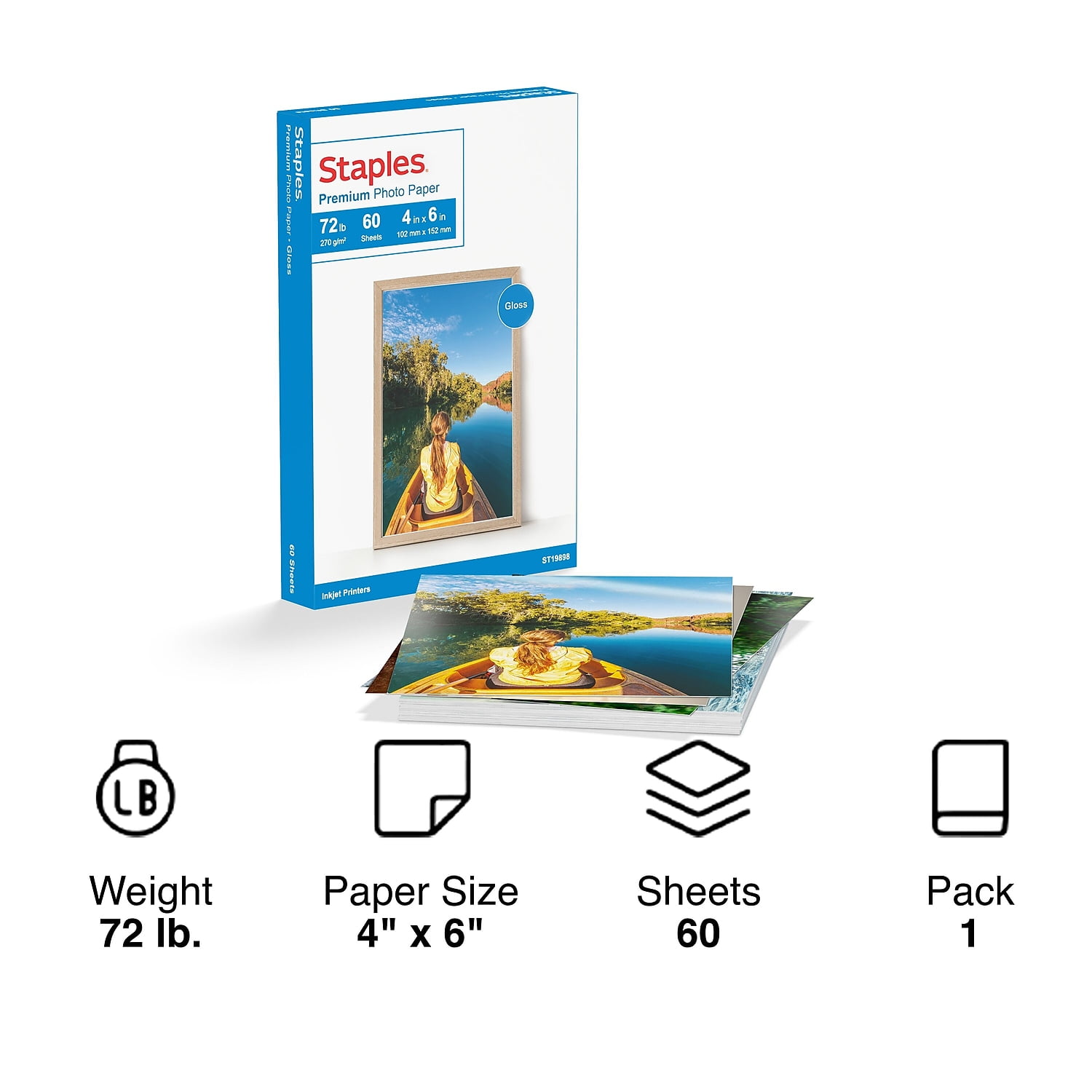 Staples Premium Glossy Photo Paper 4 X 6 60 Pack 198 Cc Walmart Com