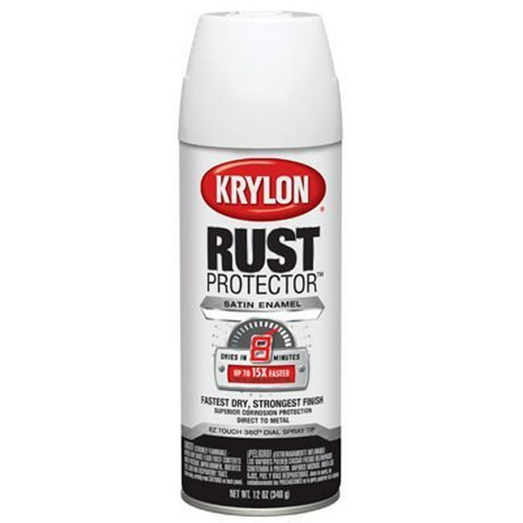 Krylon Rust Preventative Enamel Satin White 12oz. Aerosol Can - Lot of 6