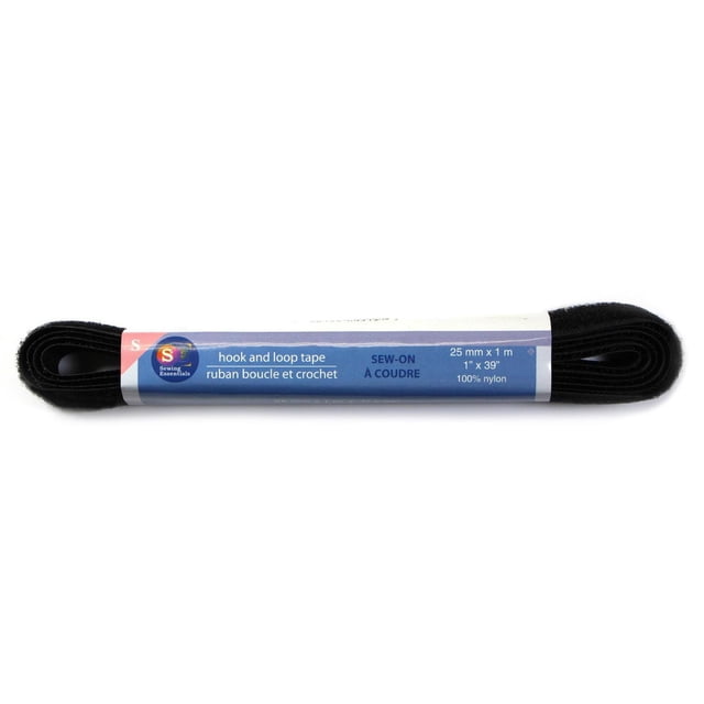 ESPRIT Hook and Loop Tape Sew-On – 25mm x 1m (1" x 39") – Black