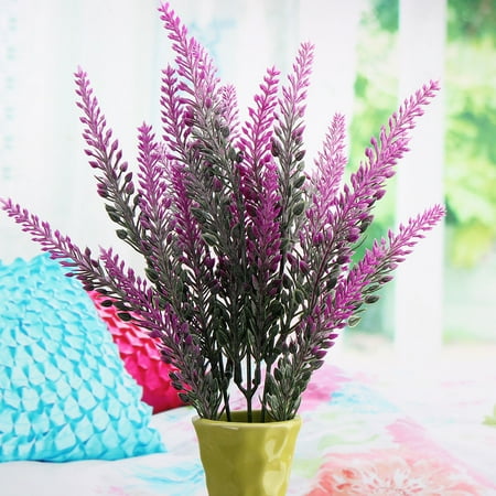 Chocolate Lavender Bouquet Meigar Artificial Fake Flower 1 Bouquet Flocked Lavender Silk Flowers Wedding Home Office Garden Desktop Christmas Decor ()