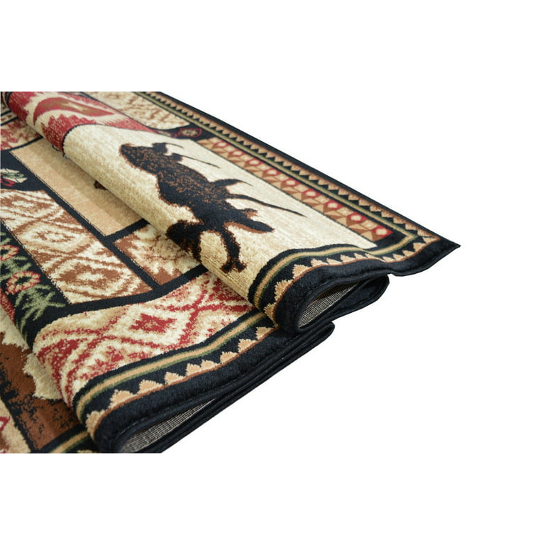 Cabin rug, Woodland animals rug anti-slip backing - Cabin Life – Little Man  Cave