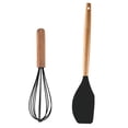 thumbnail image 1 of 2 utensilios de cocina de silicona con mango de madera, no tóxicos y antiadherentes, resistentes al calor y aptos para lavavajillas, 1 of 5