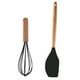 thumbnail image 1 of 2 utensilios de cocina de silicona con mango de madera, no tóxicos y antiadherentes, resistentes al calor y aptos para lavavajillas, 1 of 5